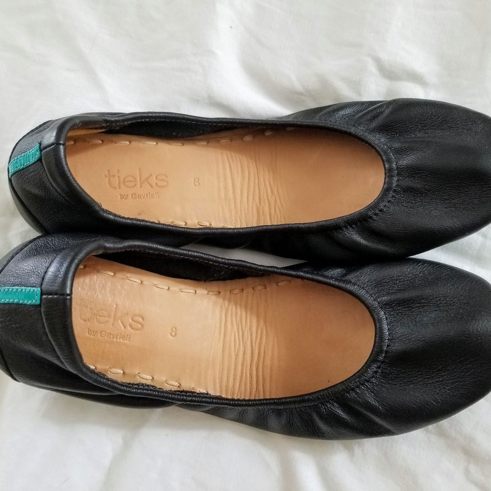 Tieks black leather ballet flat